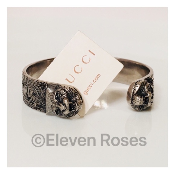 Gucci Jewelry - Gucci Wide Sterling Silver Feline Cuff Bracelet